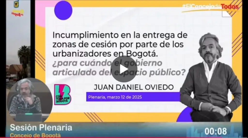 Hoy en el Concejo de Bogota confirmamos lo que ya temíamos: la alcaldía de Carlos Fernando Galan no tiene una visión articulada sobre la gobernanza del #EspacioPúblico