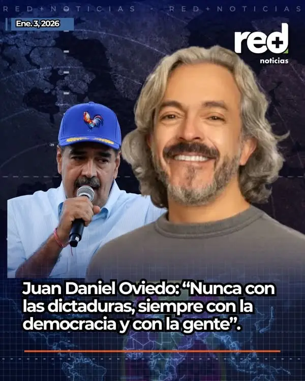 El precandidato a la Presidencia, Juan Daniel Oviedo, se pronunció en su cuenta de X tras la captura de Nicolás Maduro por parte del gobierno de los Estados Unidos: “¡Gloria al bravo pueblo! No más opresión”.