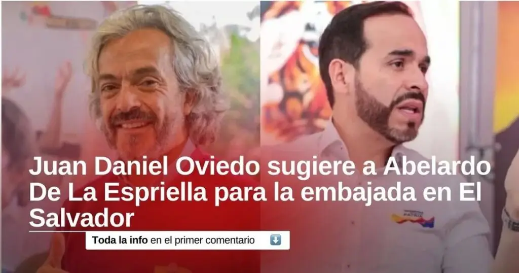 Minutos antes del inicio del Debate de la Gente, el candidato presidencial Juan Daniel Oviedo sugirió a Abelardo De La Espriella como embajador de El Salvador