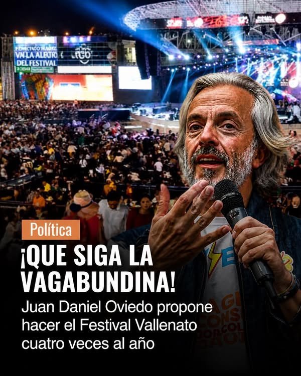 Juan Daniel Oviedo, candidato vicepresidencial y fórmula de Paloma Valencia, asistió por primera vez al Festival de la Leyenda Vallenata y aprovechó el escenario para plantear una idea que ya genera conversación: realizar el Festival Vallenato cuatro veces al año.